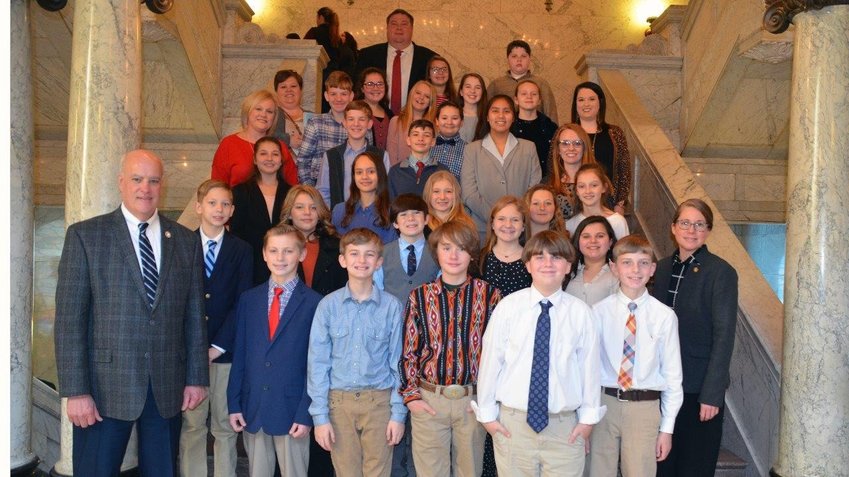 Sixth graders from Neshoba Central visited the Mississippi Capitolrecently as part of the “Gifted Day at the Capitol.” The students met with Representative C. Scott Bounds (bottom row, far left) and Senator Jenifer Branning (bottom row, far right) while on their field trip. They are part of the Talented and Gifted, or TAG, program at Neshoba Central Middle School.