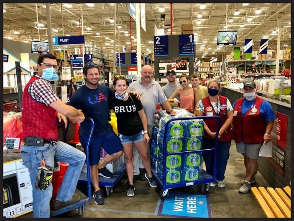 Tristin Prince and her family are all smiles after a recent trip to Lowe’s in Philadelphia where they were given supplies to respond to Hurricane Laura.