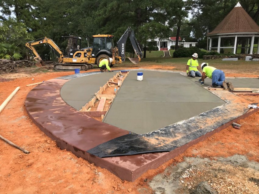 Work continues on the Fallen Veterans Monument at DeWitt DeWeese Park that officials hope to have ready for dedication on Veterans Day which is Nov. 11.