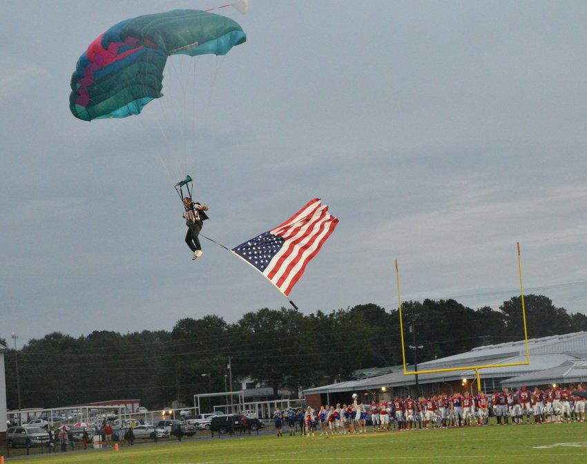The All-American Skydivers landed at Neshoba Central on Sept. 11 as part of a 9/11 tribute celebrated before the football game two weeks ago.