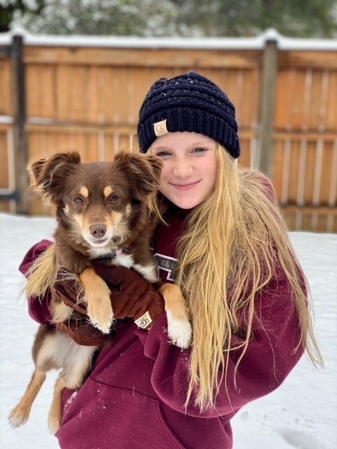 Hattie McLain and Noxey are enjoying the snow day!.