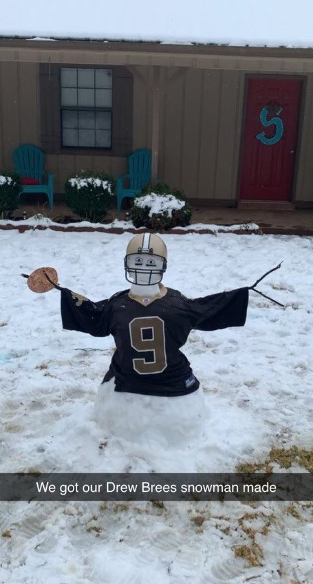 Who Dat !! Playing in the snow !! The Stepp family had fun building him in Philadelphia.