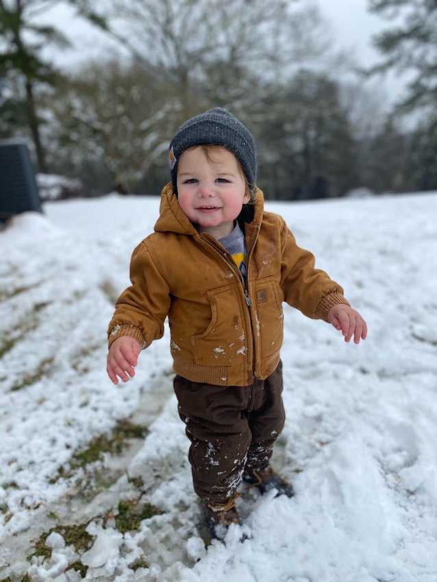 Rhett Pope enjoying his first snow day.