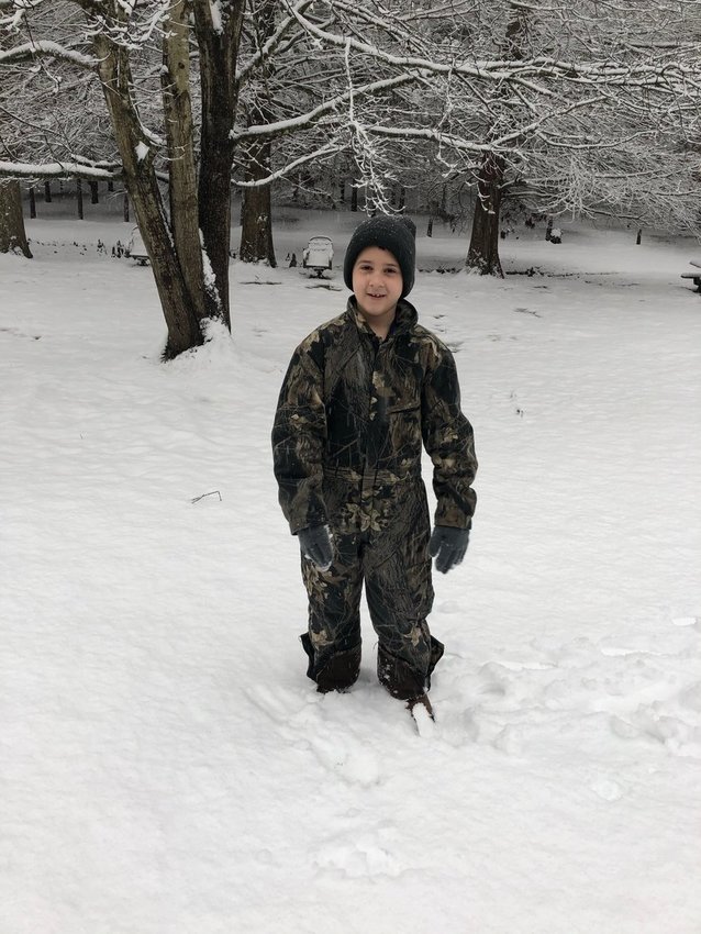 In east Philadelphia, Levi Ridout enjoying the snow.