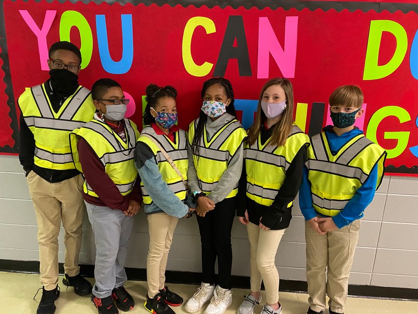 Members of the Philadelphia Elementary Safety Patrol are Quantarious Clemons, Jackson Brown, Hannah Bennett, Rihanna Rush, Bailey Whitehead and Dexter Bell.