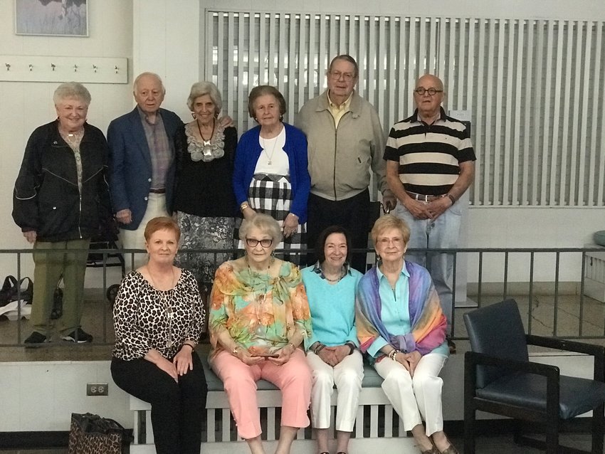 Front row, from left: Kathy Terry (Mary’s daughter), Claudia Adkins Sims, Marjorie Buie Underwood, Connie Walters (Jack’s widow). Back row, from left: Mary Ratcliff Lyles, Jerry Lott, Willie Mae Richie Lott, Gail DeWeese Welsh, Victor C. ”Sonny” Welsh, Jr. and Billy Underwood. Not pictured is Berniece Jones Barham.