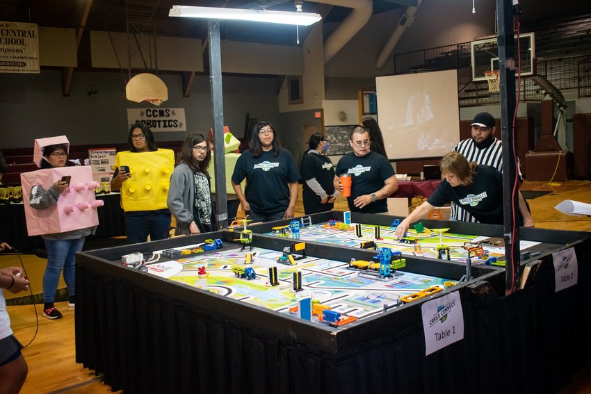 Choctaw Central students, some in costume, gathered to compete in a LEGO League tournament on May 7.