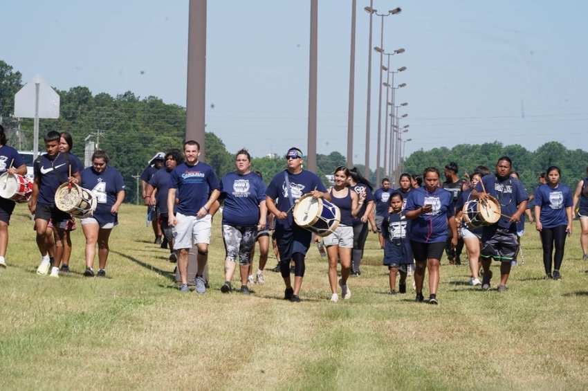 Tribal members from different communities participated in a unity walk to raise awareness for diabetes.