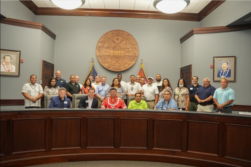 Tribal Chief Cyrus Ben along with members of the Tribal Council recently signed an MOU with Mississippi College officials.