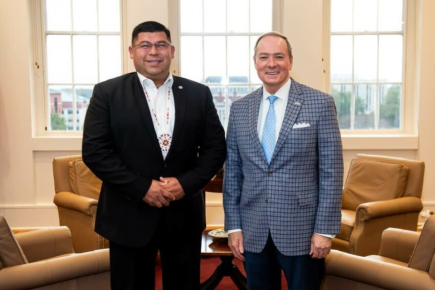 Tribal Chief Cyrus Ben and Mississippi State University President Dr. Mark Keenum